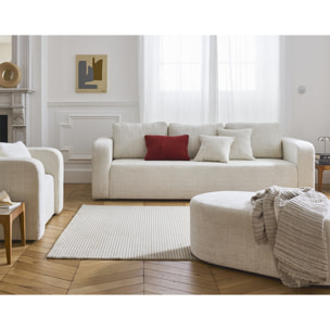 Miro - canapé droit 3 places - convertible avec coffre - en velours texturé - Beige