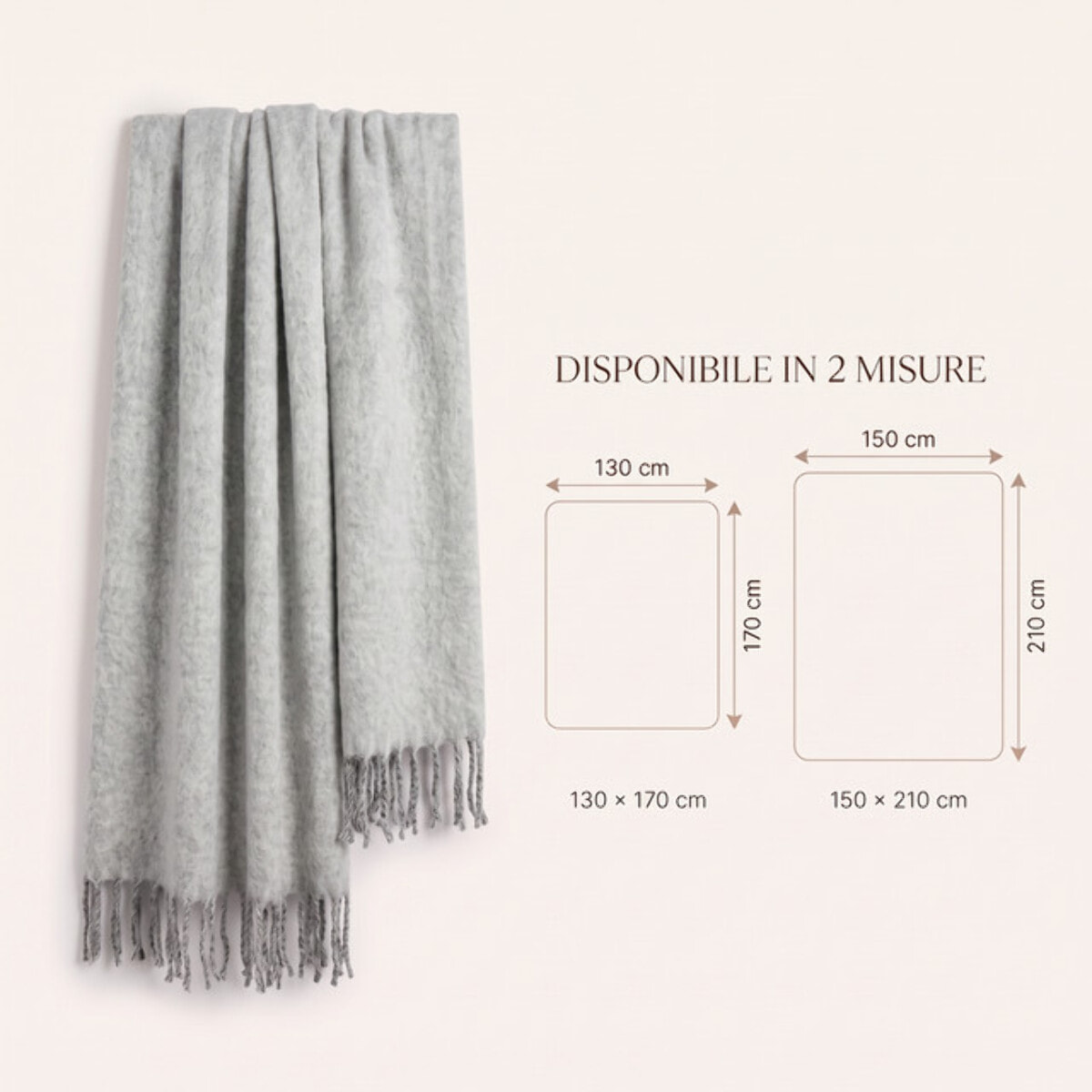 Plaid in poliestere - Grigio
