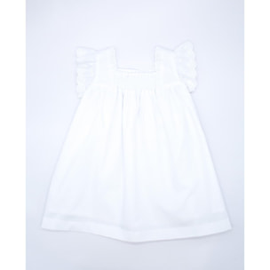 Vestido tira bordada popelín blanco