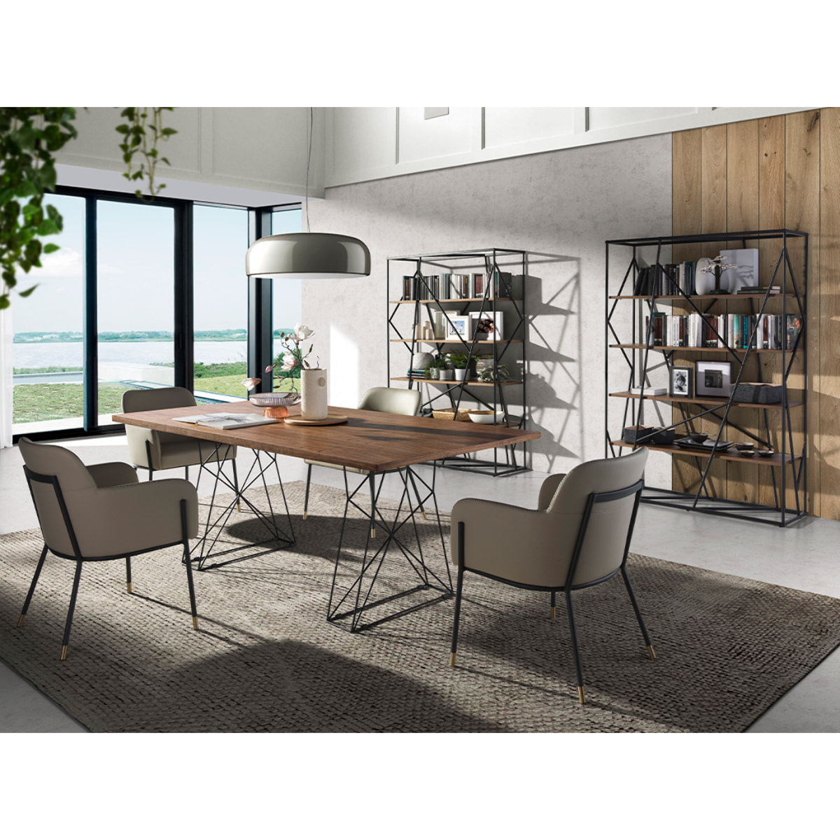 Estantería Angel Cerda en acero y DM 120x38x180cm