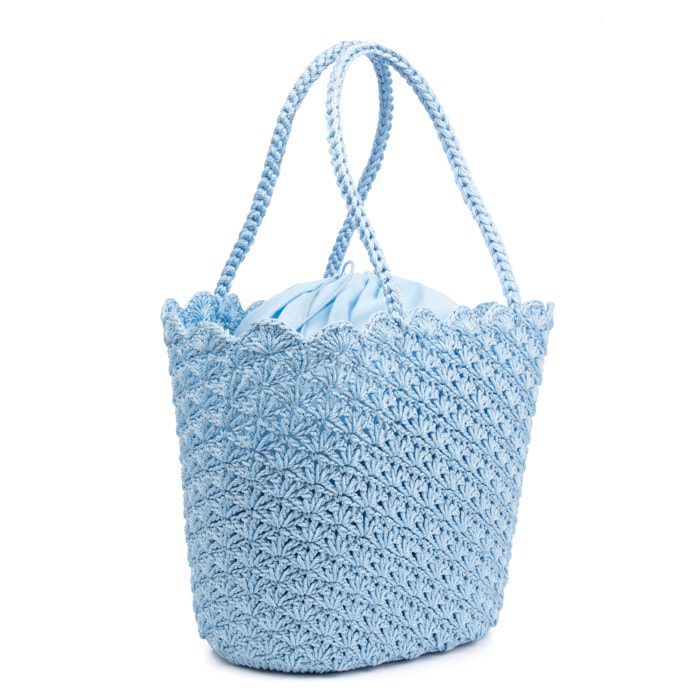 Basentello Bolso de hombro Mujer. Fabricaco en algodón tejido artesanal a mano.