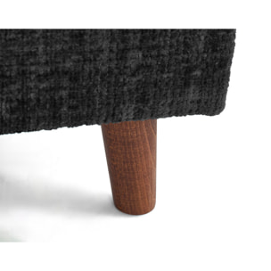 Rune - canapé droit 3 places en velours texturé - Gris Anthracite