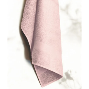 Set 3 asciugamano spugna cotone 100% Made in Italy. Ospite + Salvietta + Telo. Colore ROSA CIPRIA