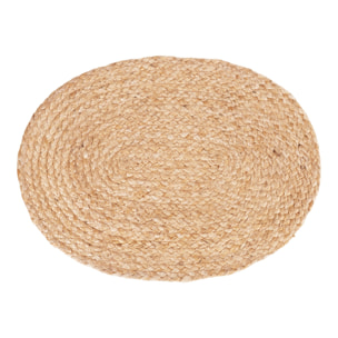 Set 4 tovagliette Bombay in juta naturale intrecciata ovale 35x45 cm