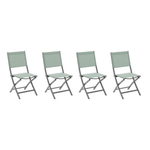 Lot de 4 chaises de jardin pliantes "Essentia" vert olive et graphite