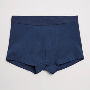 Confezione da 2 boxer in cotone blu navy e grigio per bambini