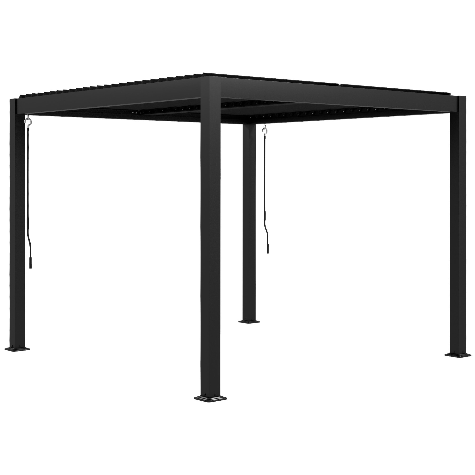 Pergola 3 x 3 m bioclimatique style contemporain alu noir