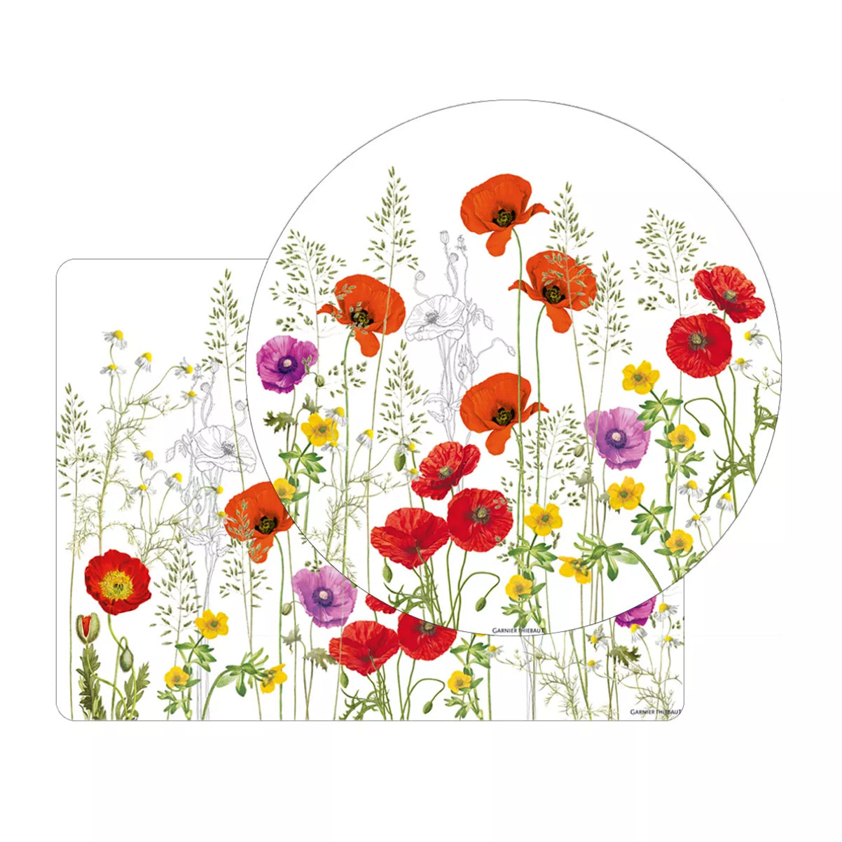Set vinyle 860 g/m² imprimé rouge violet Les coquelicots violet