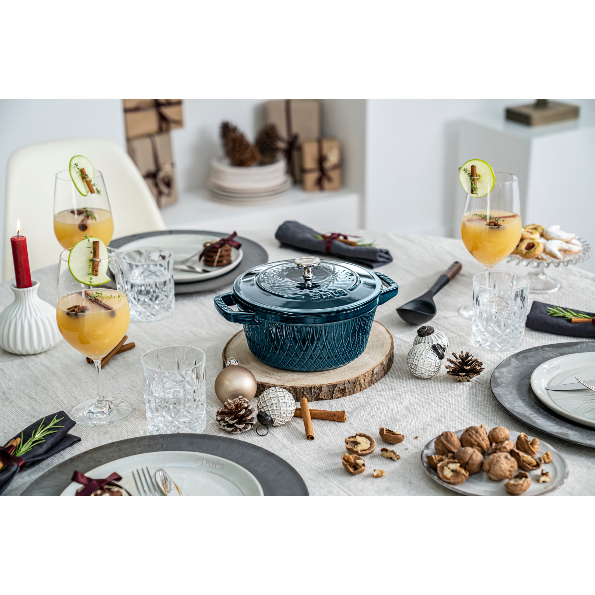 Cocotte twister 20 cm, Rond(e), La Mer, Fonte