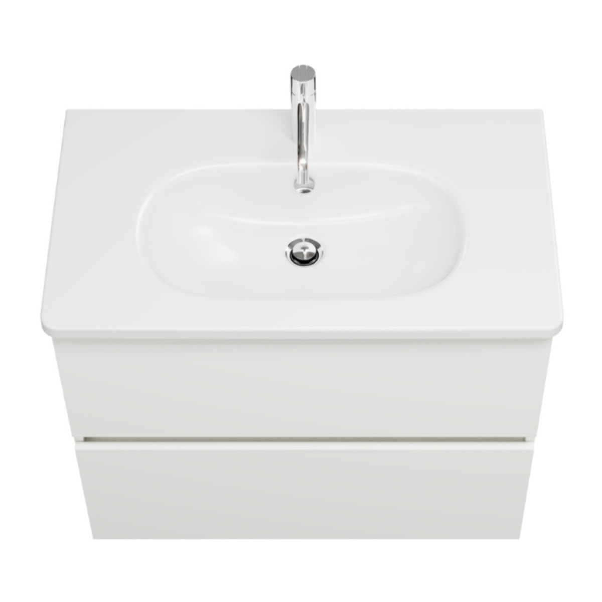 Meuble de salle de bain simple vasque 80 cm BURGBAD Joline blanc