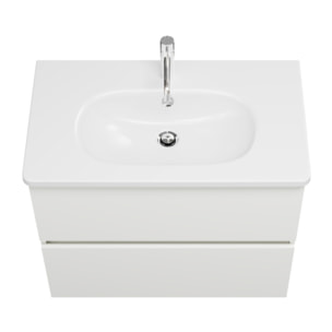 Meuble de salle de bain simple vasque 80 cm BURGBAD Joline blanc