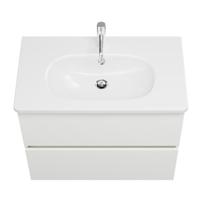 Meuble de salle de bain simple vasque 80 cm BURGBAD Joline blanc