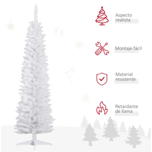 Árbol de Navidad 180 cm Árbol de Navidad Artificial Grande con 390 Puntas de Rama Decoración Navideña para Interiores Fácil de Montar Blanco
