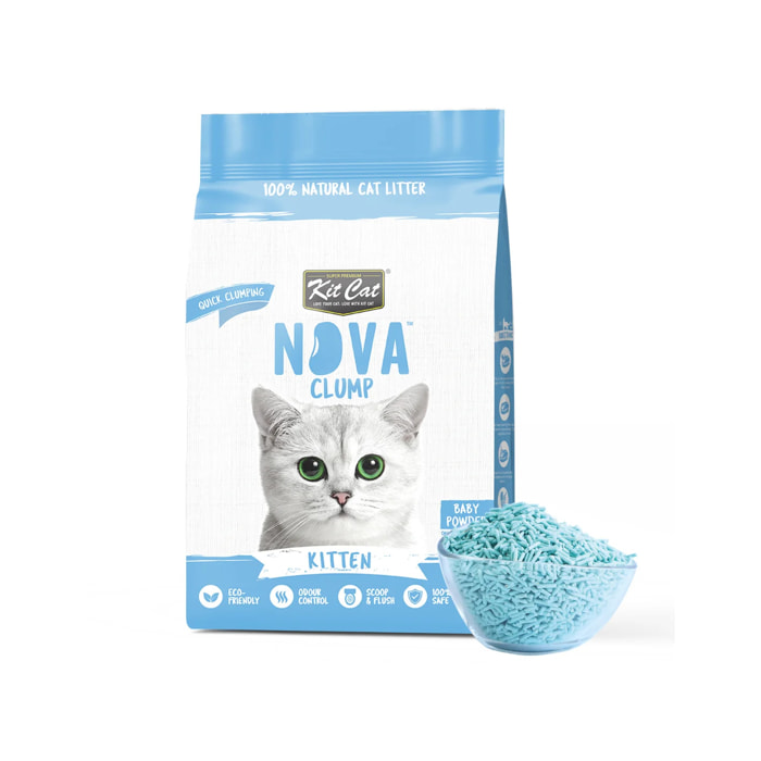 Kit Cat Arena Eco Nova - Kitten Baby Powder 7 L Arena para gatos