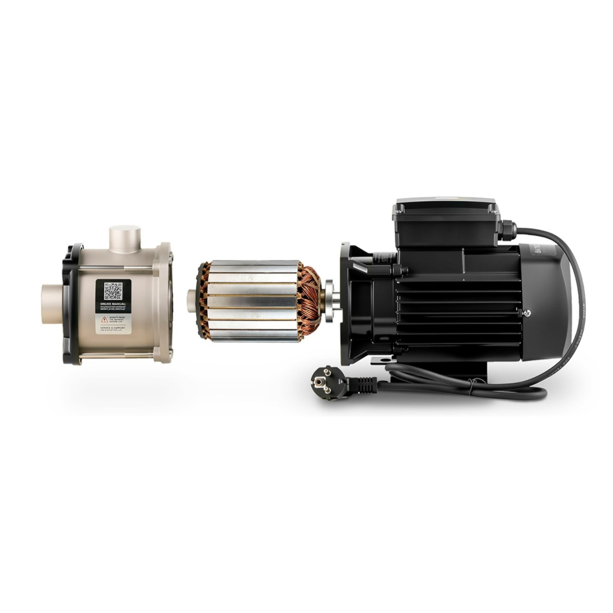 Bomba de agua de 750W con caudal máximo de 56L/min y altura de bombeo hasta 54m, diseñada para aguas claras, con carcasa resistente de acero inoxidable, funcionamiento silencioso, instalación sencilla y bajo mantenimiento - GREENCUT BA750C