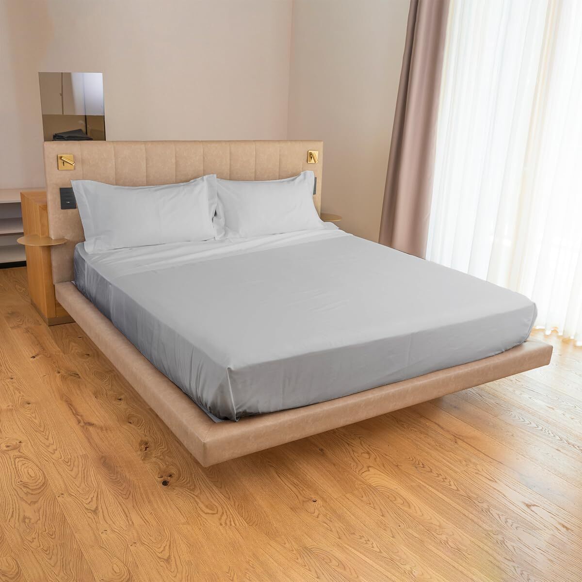 Intrecci Home Lenzuola, Lenzuolo Sopra in Raso di Puro cotone Satin, Made in Italy, Morbidezza Suprema, Elegante e Confortevole, Tinta Unita