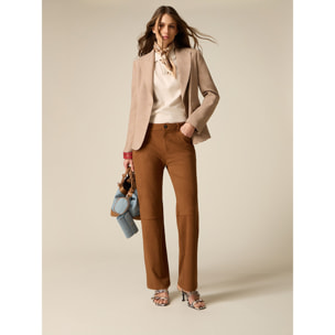 Oltre - Pantaloni flare in morbido tessuto - Marrone