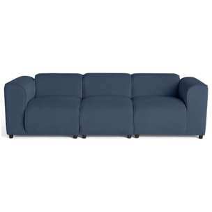 Suaro - Canapé modulable 3 places en tissu texturé - Bleu