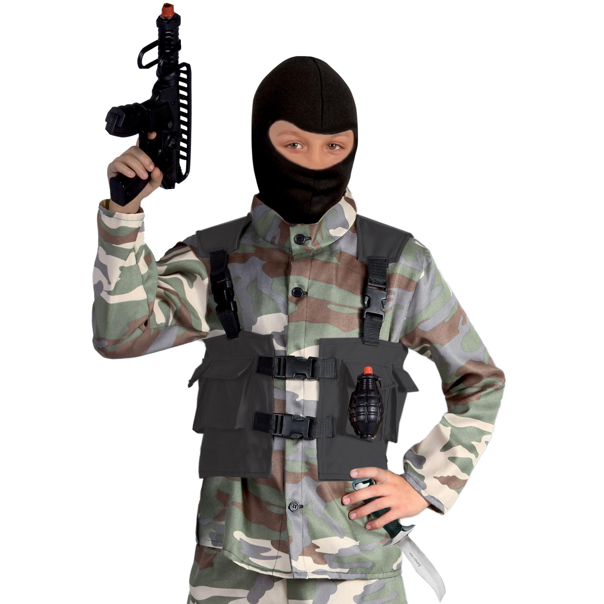 Costume Carnevale Militare Desert Attack Con Kit Armi Bambino