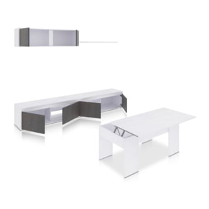 Pack salón con mesa de centro Arlet Plus V2 Blanco Artik (Blanco Mate) - Óxido