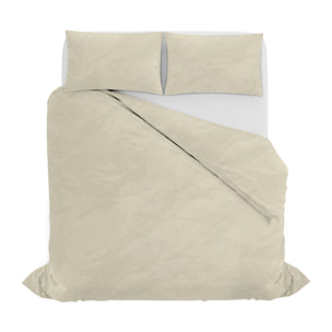 PARURE COPRIPIUMINO WATER WASHED, 100% Microfibra, No Stiro - CREMA