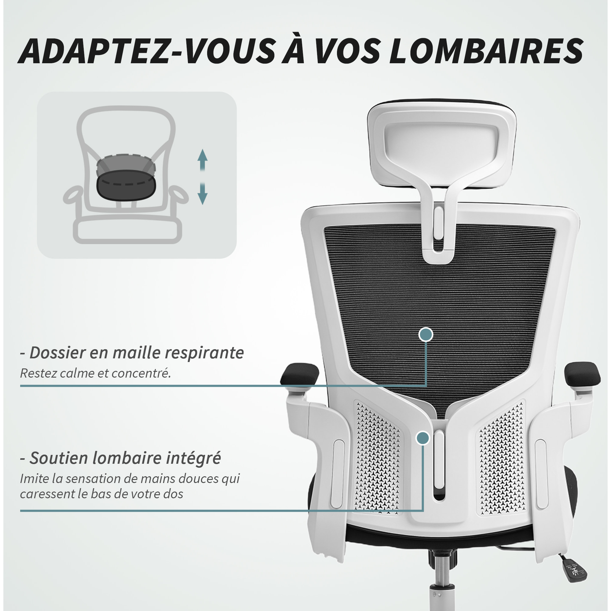 Chaise de bureau manager ergonomique réglable accousoirs relevables noir