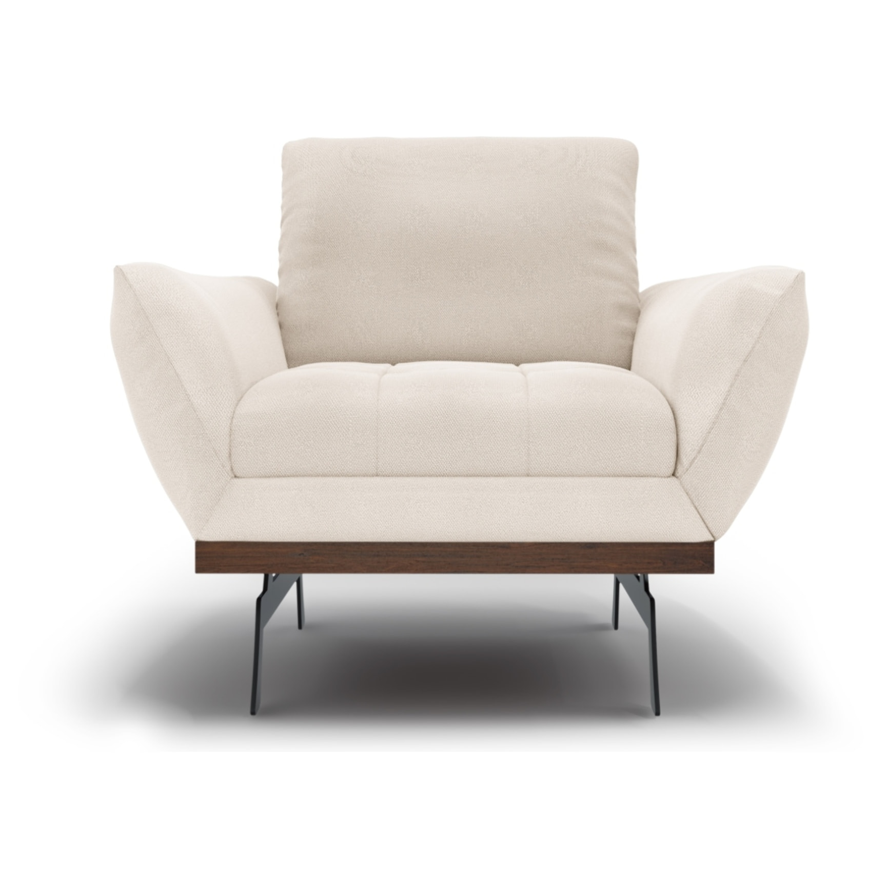 Fauteuil "Olivier" en tissu structurel beige clair