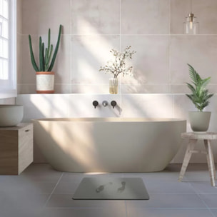 TAPIS DE BAIN DIATOMITE GRIS MOYEN 60X39CM MSV