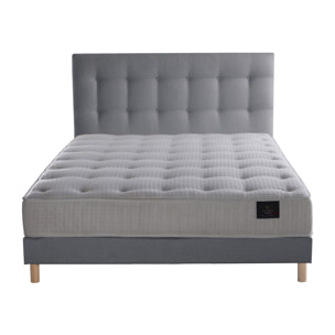 Ensemble Comète + tête de lit capitonnée - Matelas ressorts ensachés