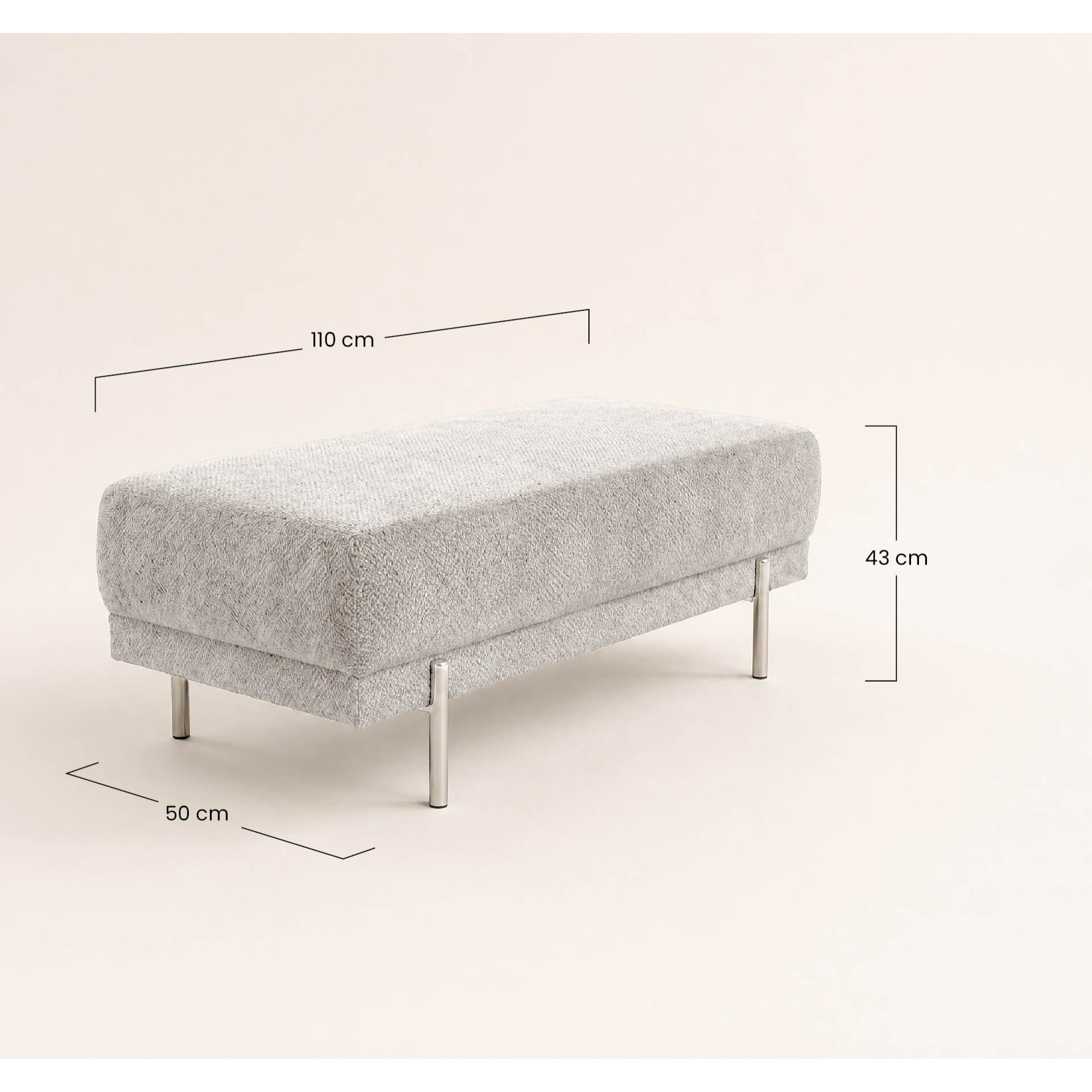 Gabin - pouf en velours texturé - Terracotta