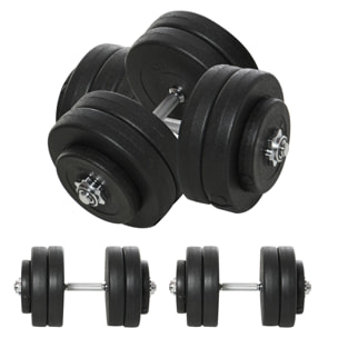Juego de Mancuernas Ajustables Juego de Pesas y Mancuernas 8x5 kg 4x1,5 kg y 2 Barras Total 50 kg para Ejercicio Entrenamiento en Casa Gimnasio Oficina Negro
