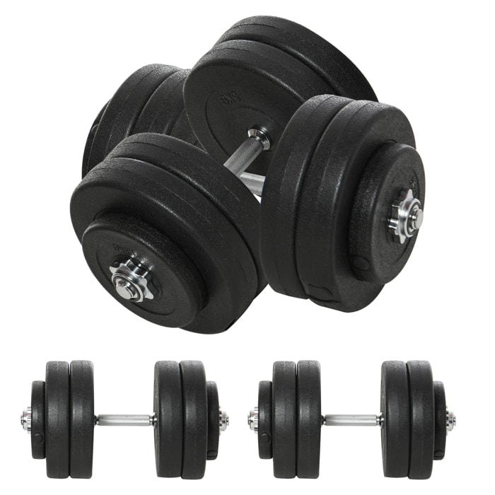 Juego de Mancuernas Ajustables Juego de Pesas y Mancuernas 8x5 kg 4x1,5 kg y 2 Barras Total 50 kg para Ejercicio Entrenamiento en Casa Gimnasio Oficina Negro