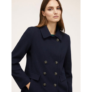 Motivi - Cappotto doppiopetto misto lana - Blu