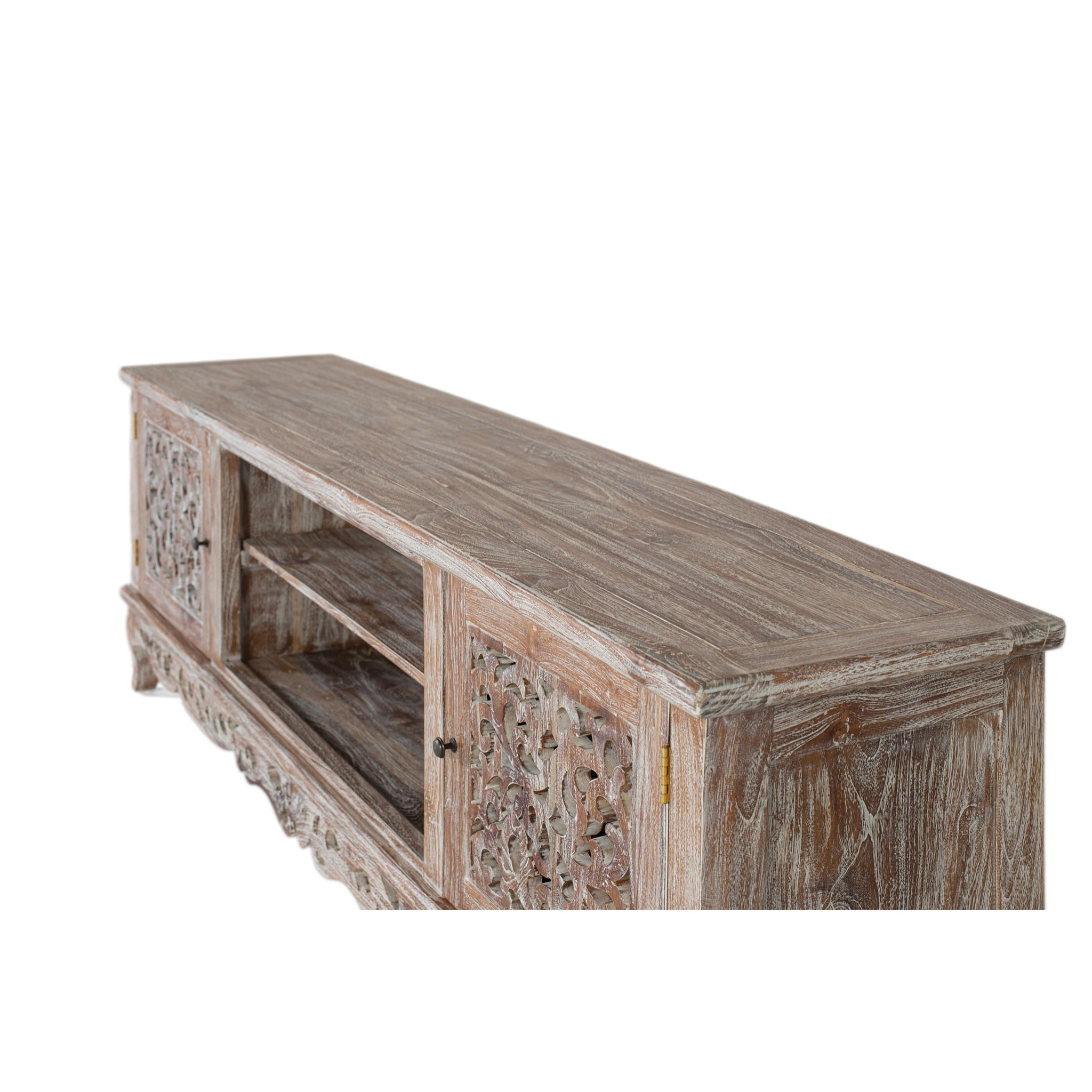 Mueble TV de Madera de Teca 190 Cm Estilo Vintage Provenzal