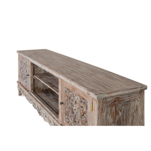 Mueble TV de Madera de Teca 190 Cm Estilo Vintage Provenzal