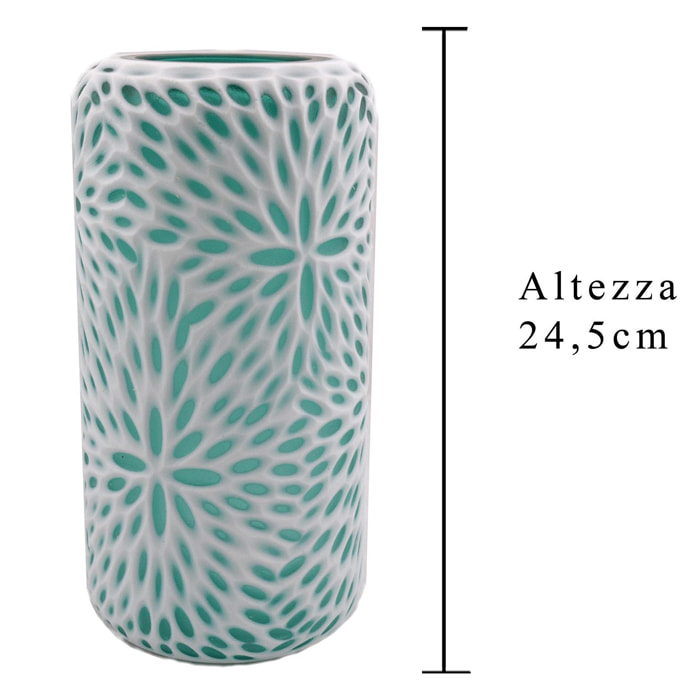 Vaso Vetro Sfaccettato. Altezza 24,5 Cm - Pezzi 1 - 12X24,5X12cm - Colore: Bianco - Bianchi Dino - Decori Casa E Complementi