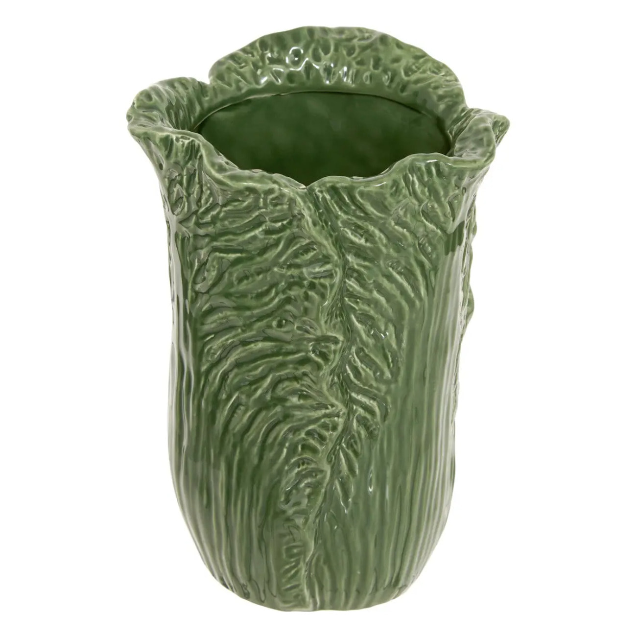Vase en céramique salade Lisière H.20cm vert