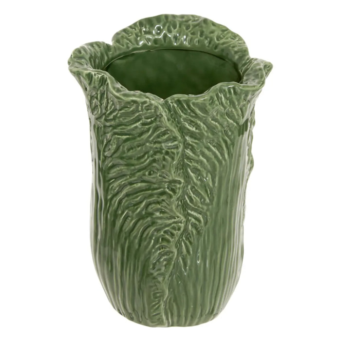 Vase en céramique salade Lisière H.20cm vert