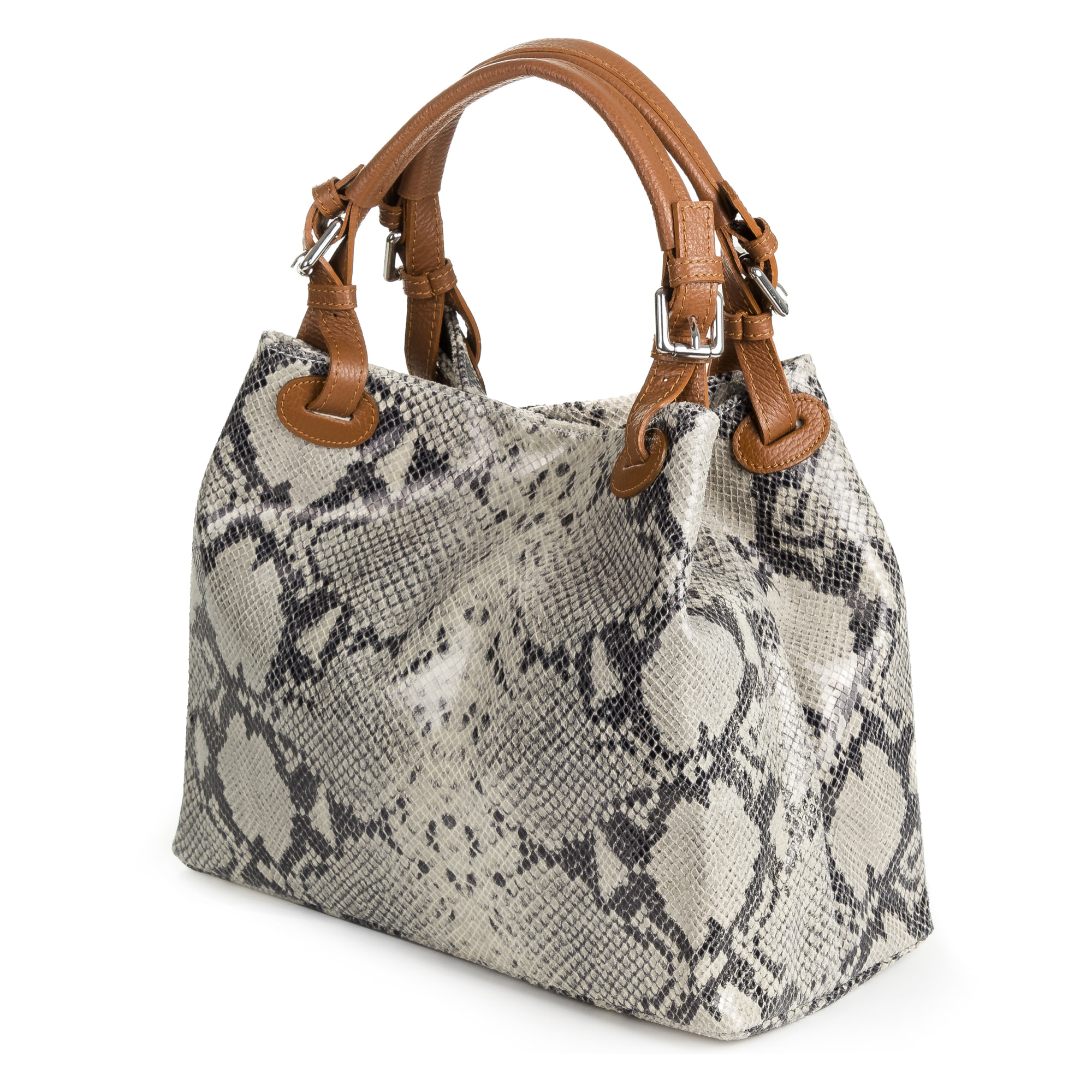 Emanuela Borsa tote Donna.Pelle autentica Camoscio Pitone Dollaro