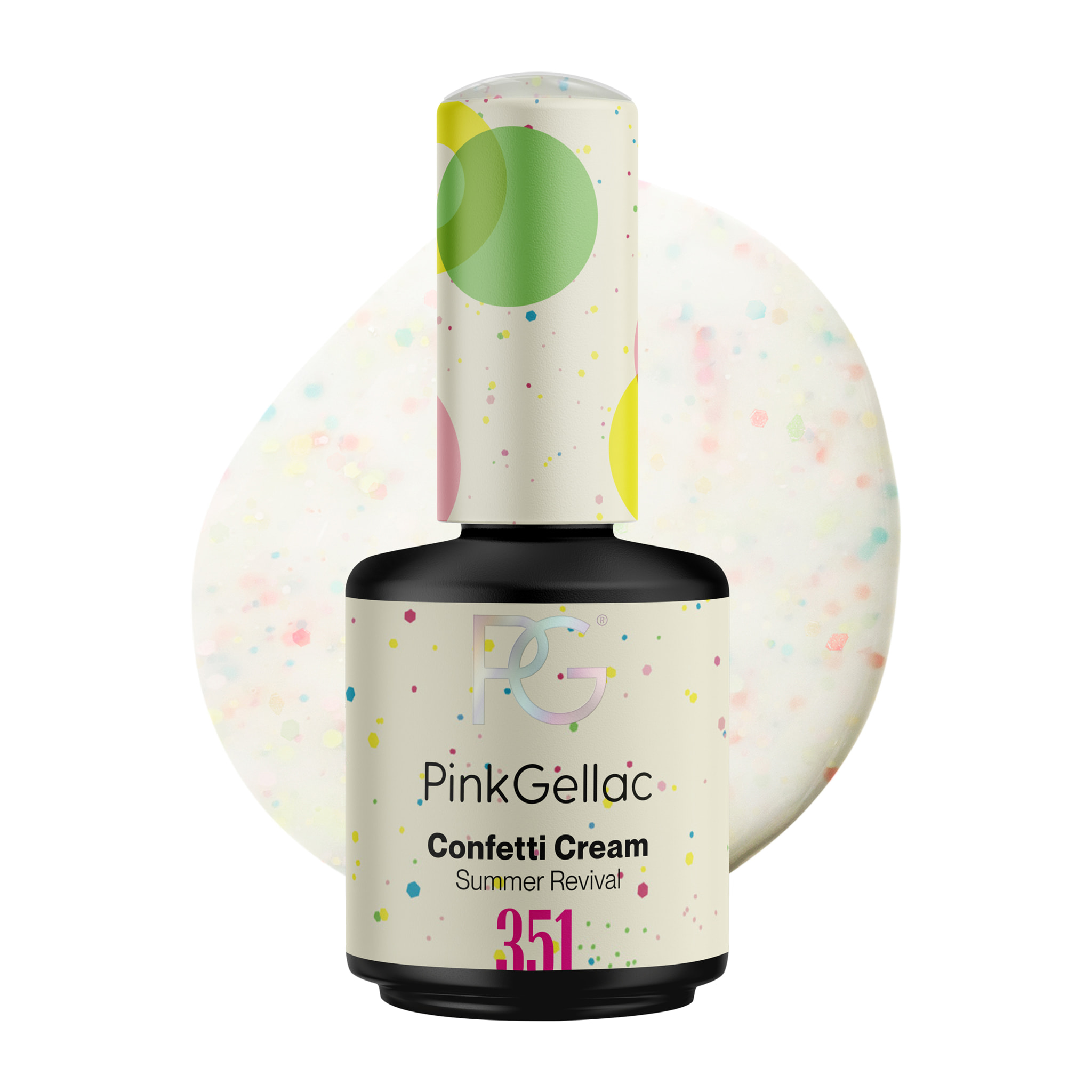 Vernis semi-permanent - 351 Confetti Cream - 15 ml