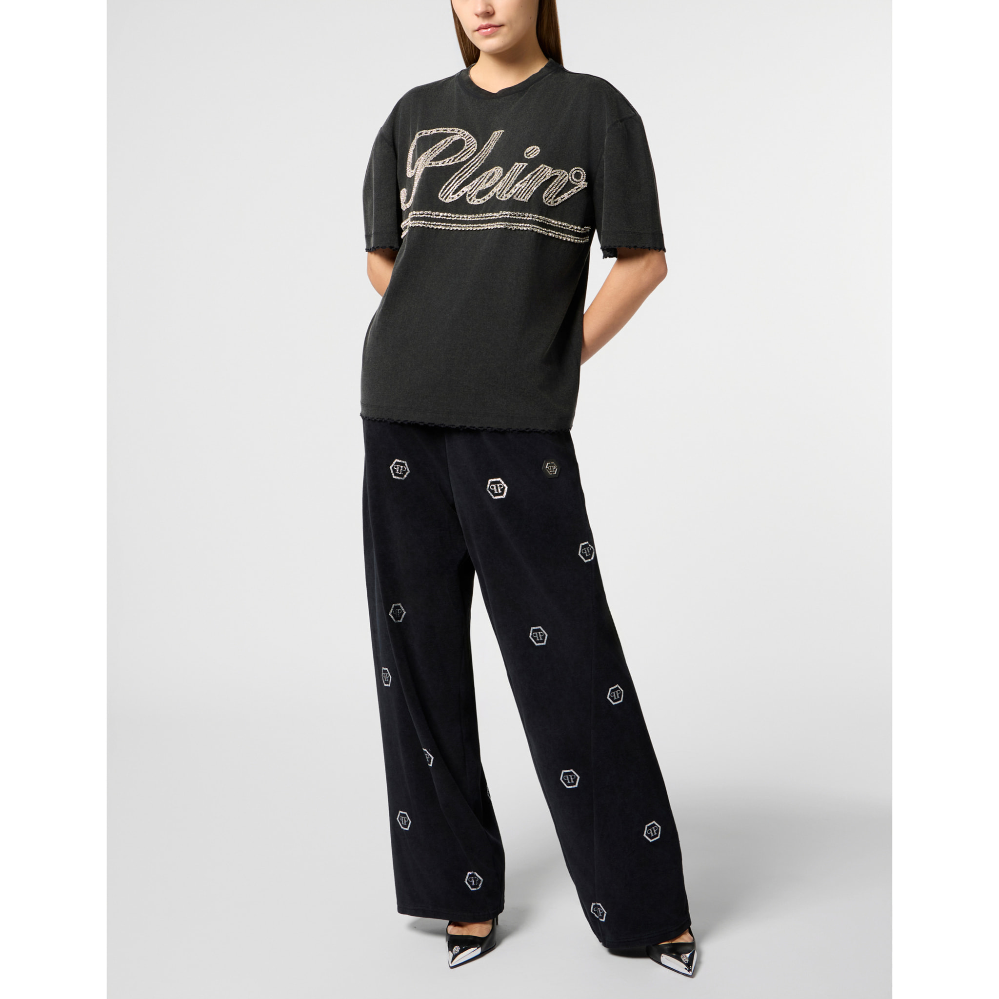 PHILIPP PLEIN Man Fit T-Shirt Strass Signature