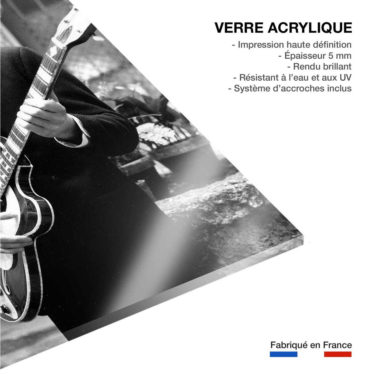 Tableau johnny hallyday et sa guitare en 1963 Tableau plexiglas