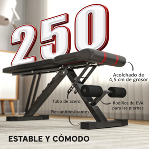 Banco de Pesas Ajustable Banco de Musculación Plegable Banco de Abdominales para Entrenamiento de Cuerpo Completo en Hogar Gimnasio Negro