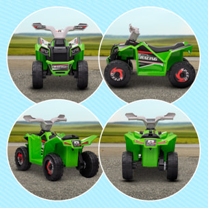 Quad Eléctrico para Niños de 18-36 Meses Vehículo Eléctrico a Batería 6V con Avance y Retroceso Velocidad de 2,5 km/h 70x41,5x48,5 cm Verde