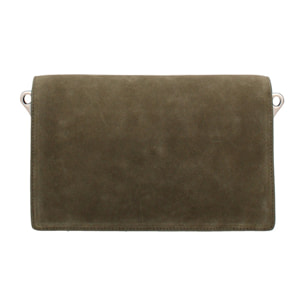 Borsa a tracolla da donna Made in Italy - Celeste Prime - Pelle scamosciata - 24.0 x 15.0 x 7.0 cm