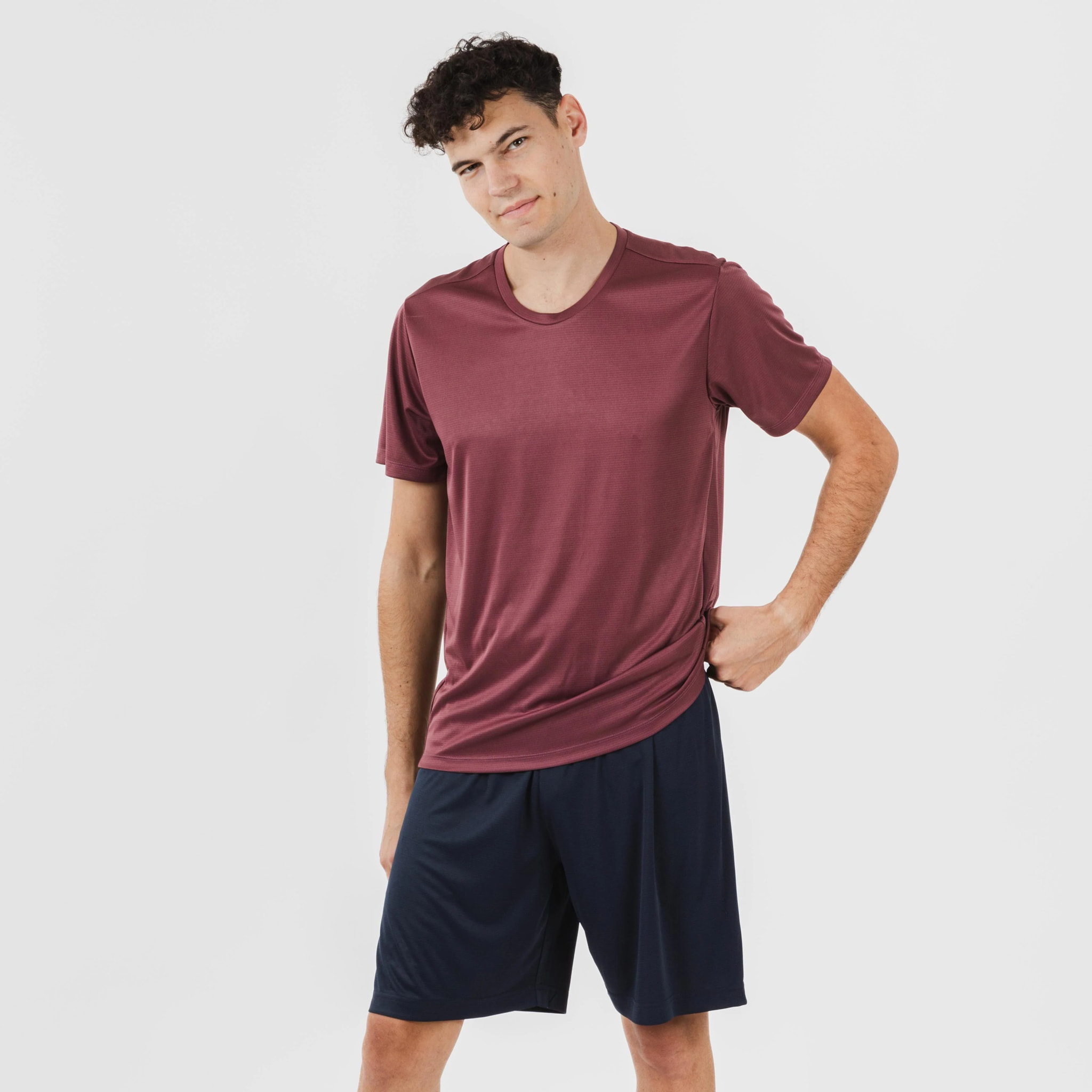 Conjunto deportivo corto tecnico hombre burdeos marino