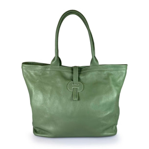 Borse Donna colore Verde-in pelle Made in Italy 42 x 38 x 6cm