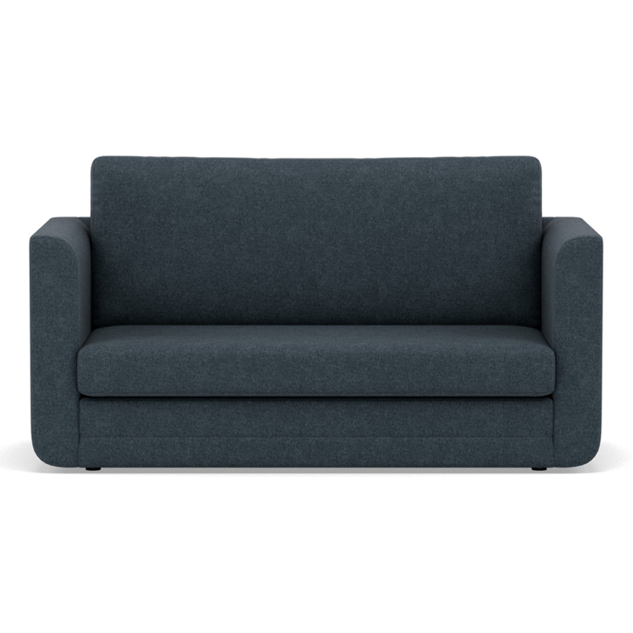 Isana - Canapé 2 places convertible déplimousse avec accoudoirs incurvés en tissu - Bleu