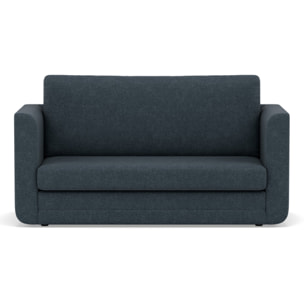 Isana - Canapé 2 places convertible déplimousse avec accoudoirs incurvés en tissu - Bleu