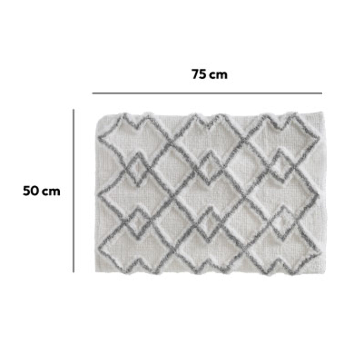 Tapis 50x75 cm Blanc Taupe